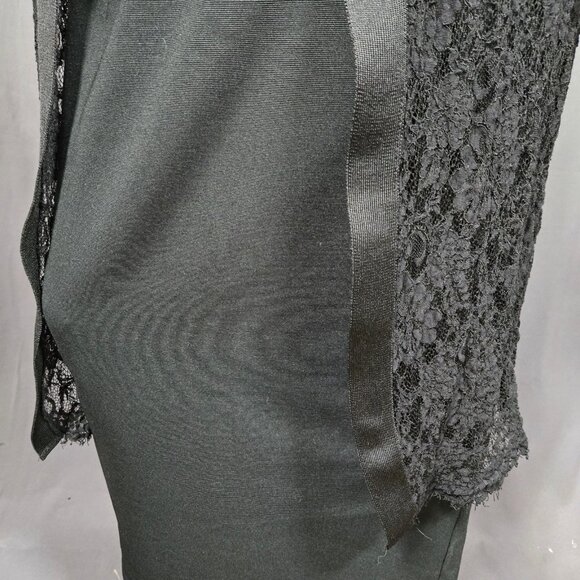 Y2K Black Long Lace Duster Cardigan Size S Gothic Witchy Whimsigoth Boho Fairy - Picture 6 of 7
